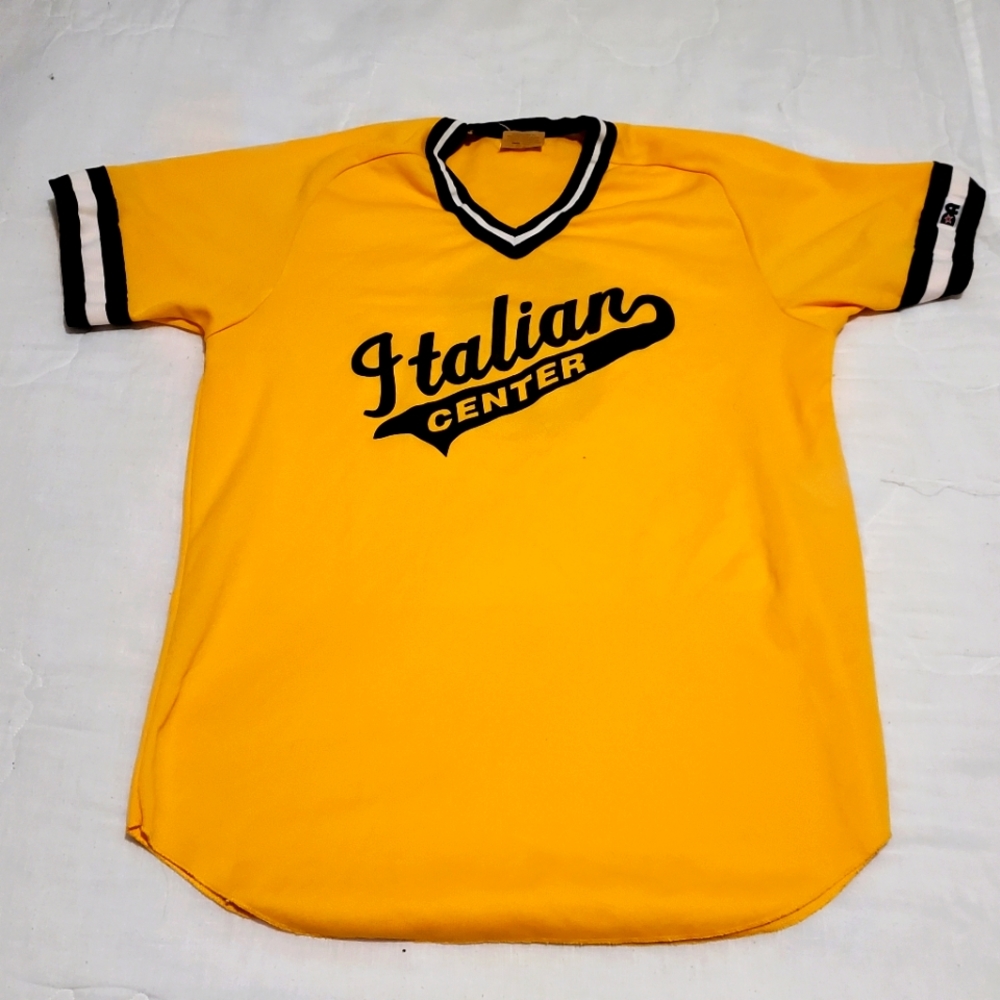 Vintage Graphic Tee Italian Center Baseball Sports Jersey #8 T-shirt Uniform